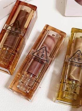 3CE透明壳口红亚克力哑光SPEAK TO ME琥珀暮色SENSUAL落日红泥