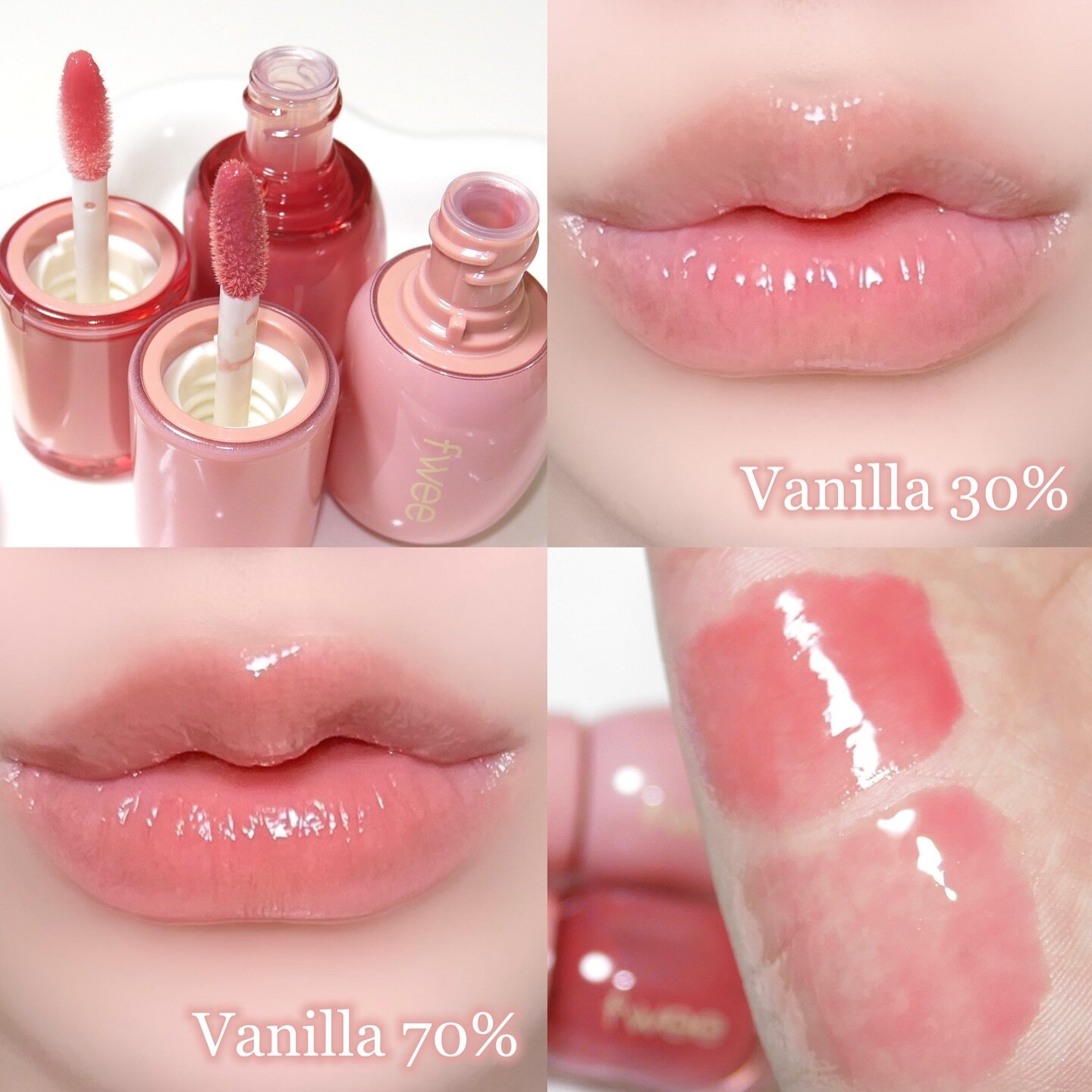 伪素颜淡妆 fwee唇釉3d水光镜面唇蜜3D唇彩嘟嘟唇叠涂白开水日常