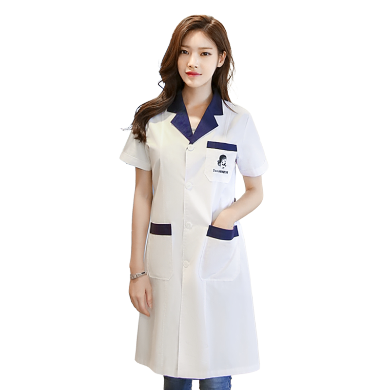 美容师工作服韩版白大褂修身短袖