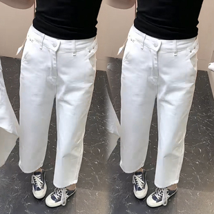 欧货2026年春夏新款高腰牛仔法棍裤显瘦弹力高腰百搭九分直筒裤