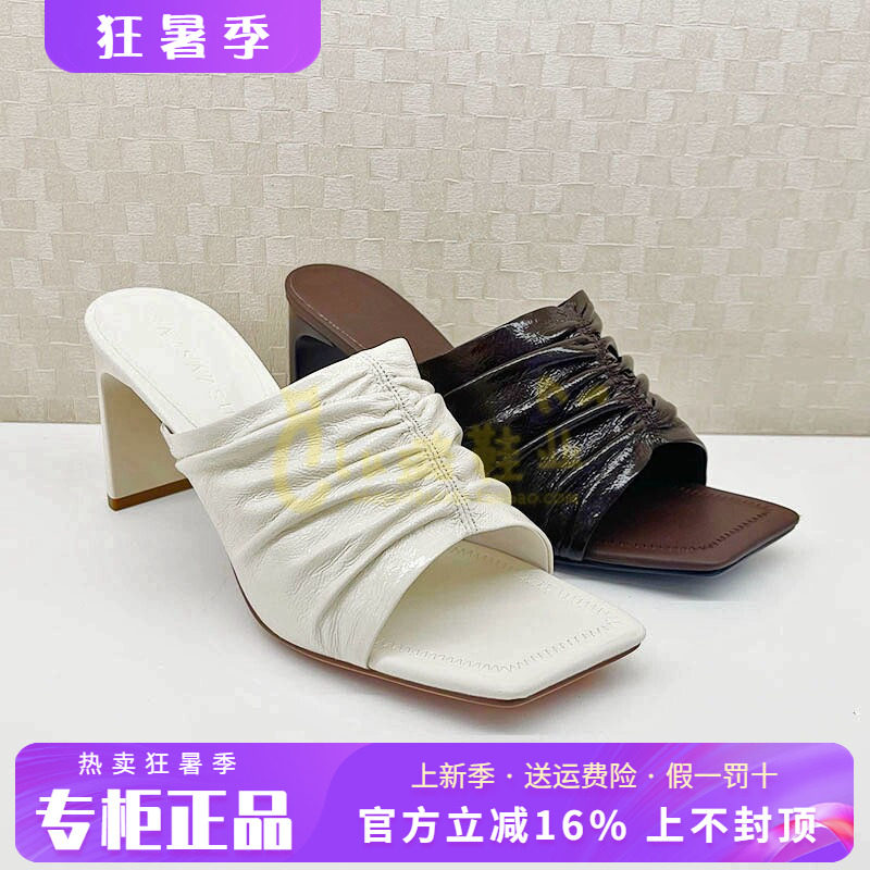 正品莎莎苏2026夏款时尚高跟粗跟个性舒适女凉鞋凉拖鞋Z76312A-14