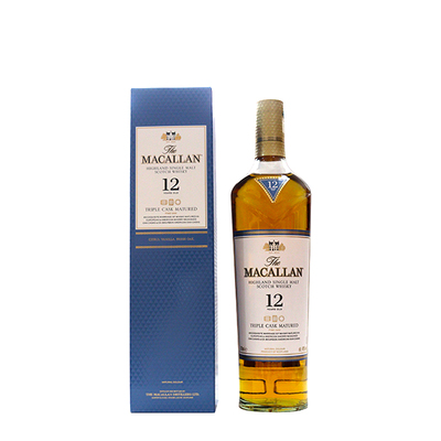 Macallan麦卡伦12年黄金三桶单一麦芽苏格兰威士忌 洋酒进口行货