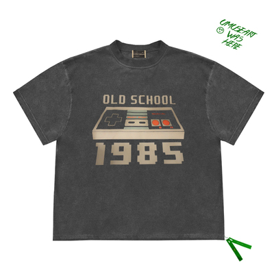 复古街头风cropped top 1985游戏机印花图案古着感休闲短袖上衣