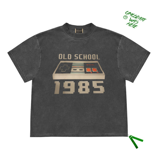 复古街头风cropped top 1985游戏机印花图案古着感休闲短袖上衣