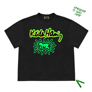 上衣oversize t恤男女chic港味情侣装 cec爆款 小人涂鸦印花宽松短袖