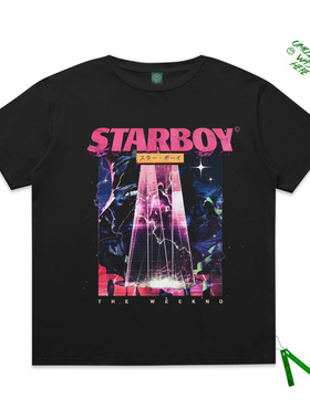 蠢朋克乐队Daft Punk STARBOY周边印花短半袖男Vintage古着感t恤