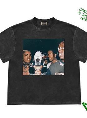 欧美嘻哈vintagetee说唱XXXTentacion联名二次元火影忍者短袖t恤