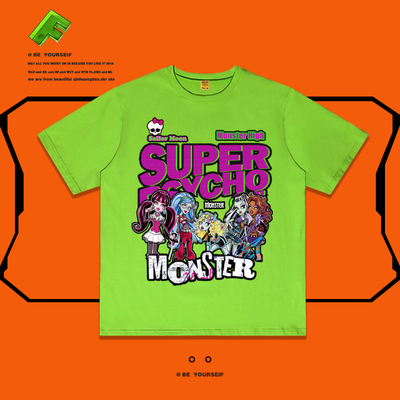 薄荷绿暗黑精灵复古绿短袖