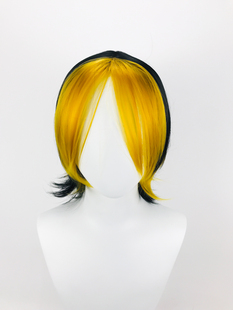 【烈火】 棋魂 进藤光 cosplay 金黑色拼接收脸 假发