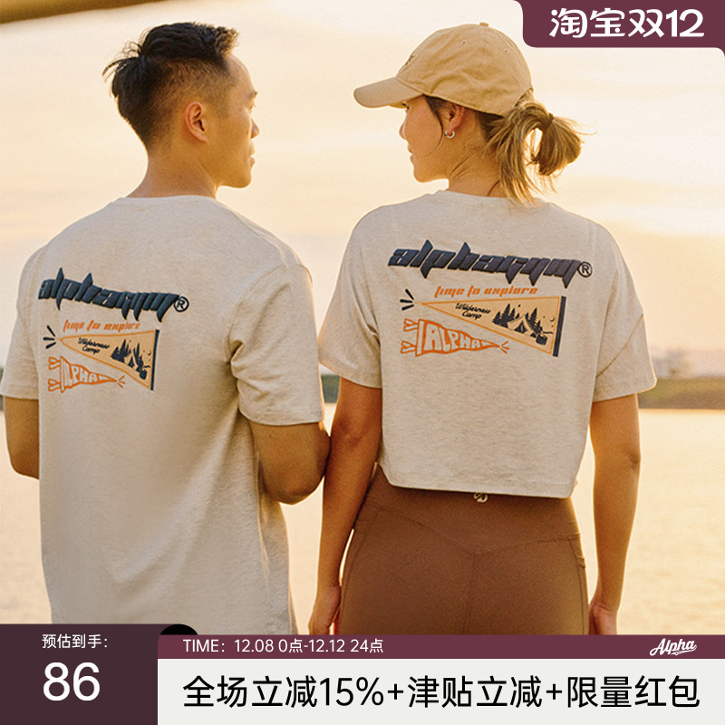 AlphaGym美式旗帜情侣短袖T恤