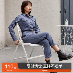 【特价】连体工装裤女 INS潮流原创复古网红款长袖高腰连体衣