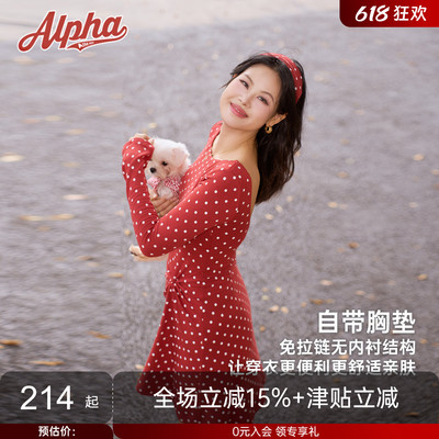 肉肉消失术波点裙法式连衣裙