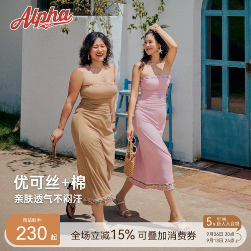 AlphaGym抹胸防滑可拆胸垫连衣裙