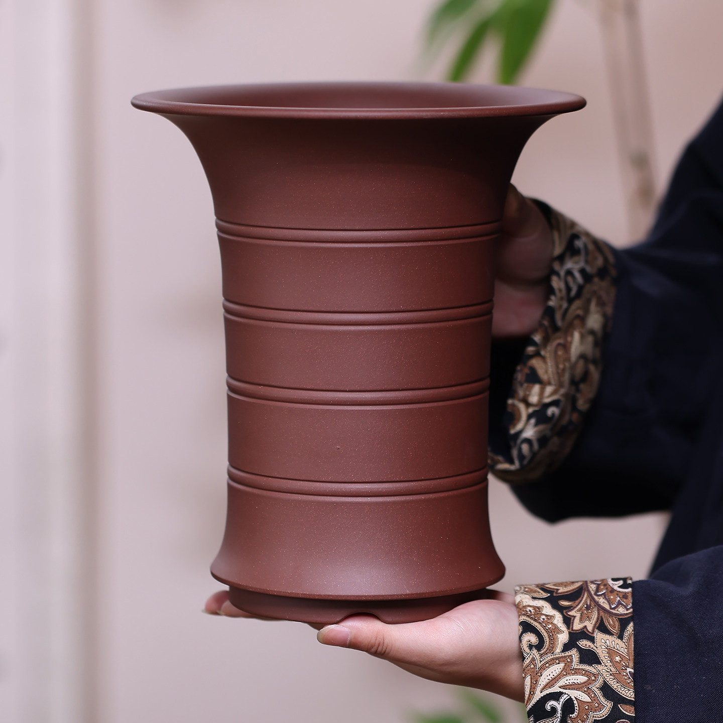 尚扣紫砂盆 应小清手工鱼子泥竹节兰花盆 室内桌面花器复古中国风,鲜花速递/花卉仿真/绿植园艺,花盆,淘宝优惠券,粉丝福利购,淘宝优惠卷