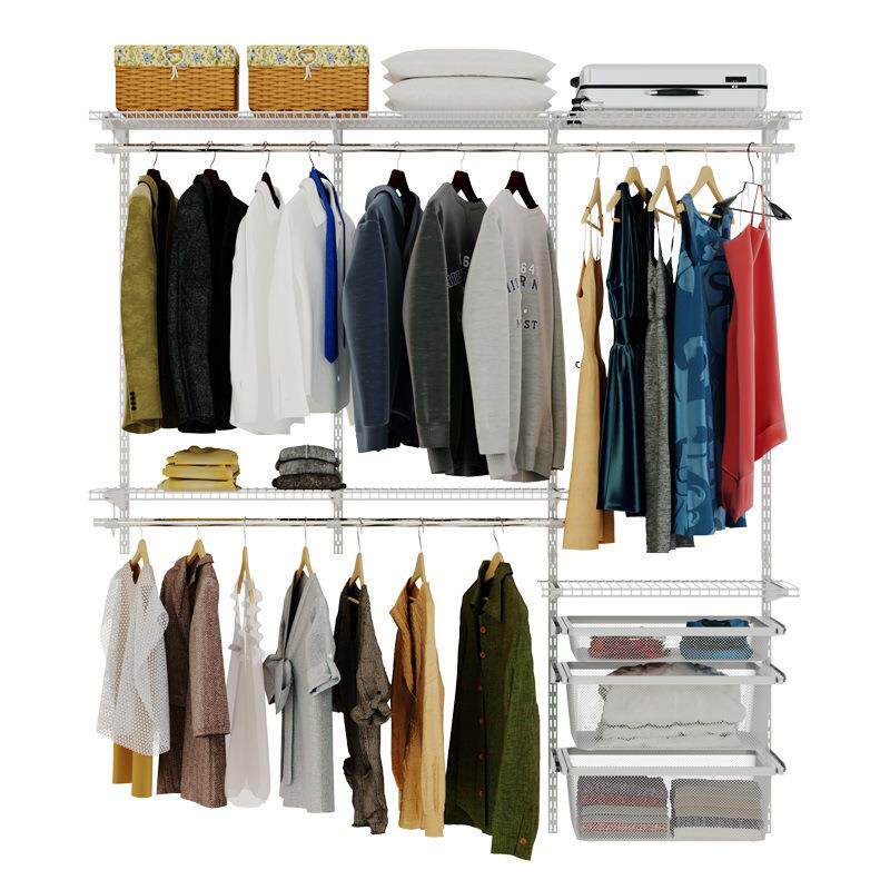 卧室衣柜开放式1.8米砌墙全钢架结构主卧金属衣帽间组合架