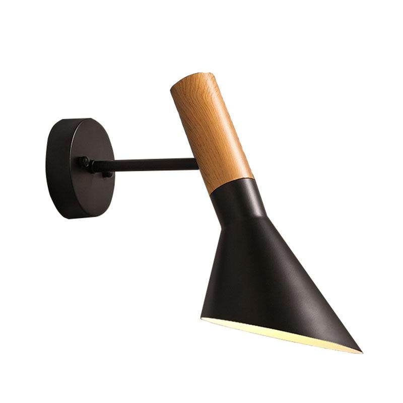 北欧简约铁艺木纹色后现代个性客厅洗手间卧室床头LOFT复古墙壁灯