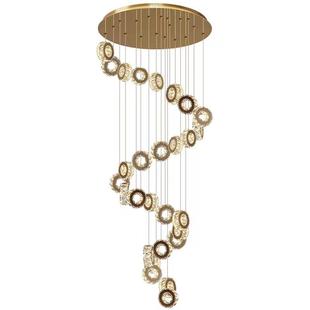 复式 楼梯吊灯现代轻奢旋转跃层转角楼梯间别墅水晶楼梯灯长吊灯