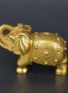 铜大象铜象创意客厅玄关酒柜装饰品黄铜铜摆件摆设金属工艺品