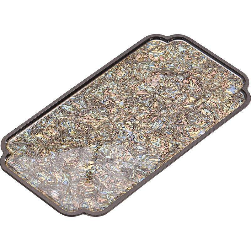 大漆电木螺细长方形托盘家用干泡茶盘珐琅彩隔热垫漆器轻奢小茶台,特色手工艺,漆器,淘宝优惠券,粉丝福利购,淘宝优惠卷