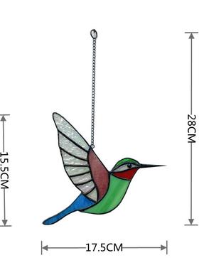 彩色玻璃工艺品玻璃动物园林蜂鸟挂件窗户挂饰母亲节个性礼品