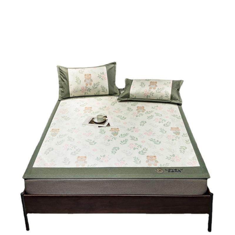 冰丝凉席三件套数码印花家用双人单人夏季冰藤席床笠款卡通席,床上用品,冰丝席,淘宝优惠券,粉丝福利购,淘宝优惠卷