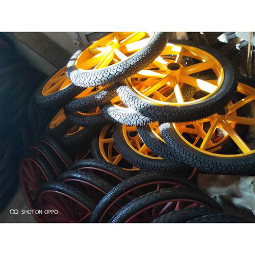 建筑工地手推垃圾车轮子斗车轮胎翻人力劳动车实心轮充气轮