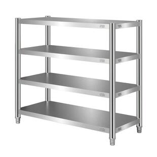 304厨房置物架不锈钢多层收纳微波炉烤箱放锅储物货架子厨房收纳