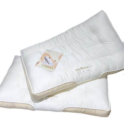 新款可以睡的“豆浆”SPA本草荟豆浆美肌软低枕头芯立体边撞色