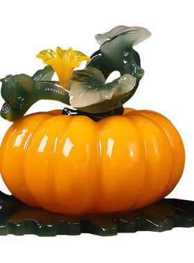 财富丰收南瓜创意摆件新中式客厅电视柜酒柜装饰品乔迁礼品工艺品