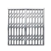 灰色不锈钢拉闸门楼梯口收缩门封闭防护推拉门通风防盗折叠门