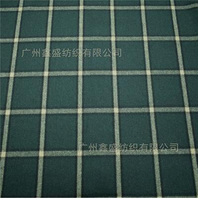 麦呢60%羊毛chao大线条格简约加厚法兰绒格子毛呢面料W89952