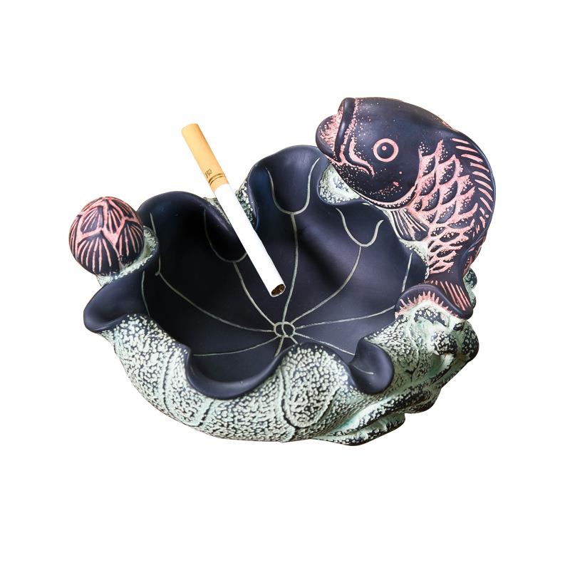 创意个性潮流多功能烟灰缸中式复古高档礼品酒吧客厅办公室小摆件