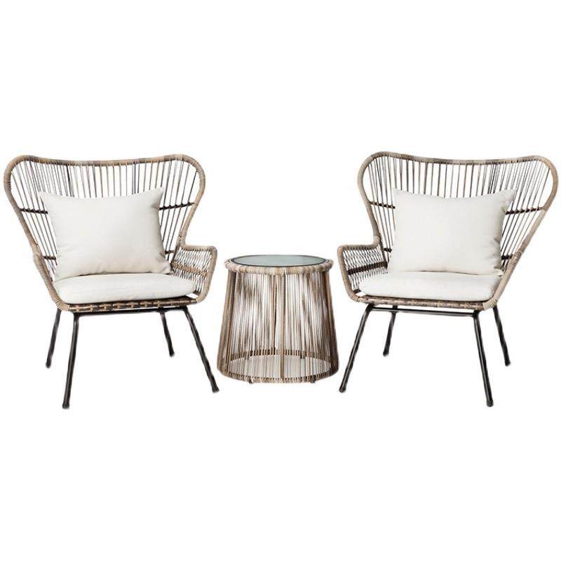 双人户外三件套藤椅休闲户外家具藤编椅子阳台花园室外靠背椅子,商业/办公家具,商用藤编家具,淘宝优惠券,粉丝福利购,淘宝优惠卷