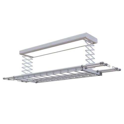 源头厂家供应阳台铝合金衣物多杆伸缩挂晒升降款全屏灯智能晾衣架