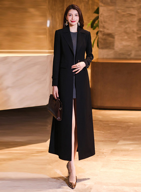 今年流行长款风衣女2025春秋新款显瘦高级感垂感气质过膝外套1194