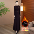 长裙出席重要场合 今年流行爆款 裙子 连衣裙2025新款 紫色加厚冬季