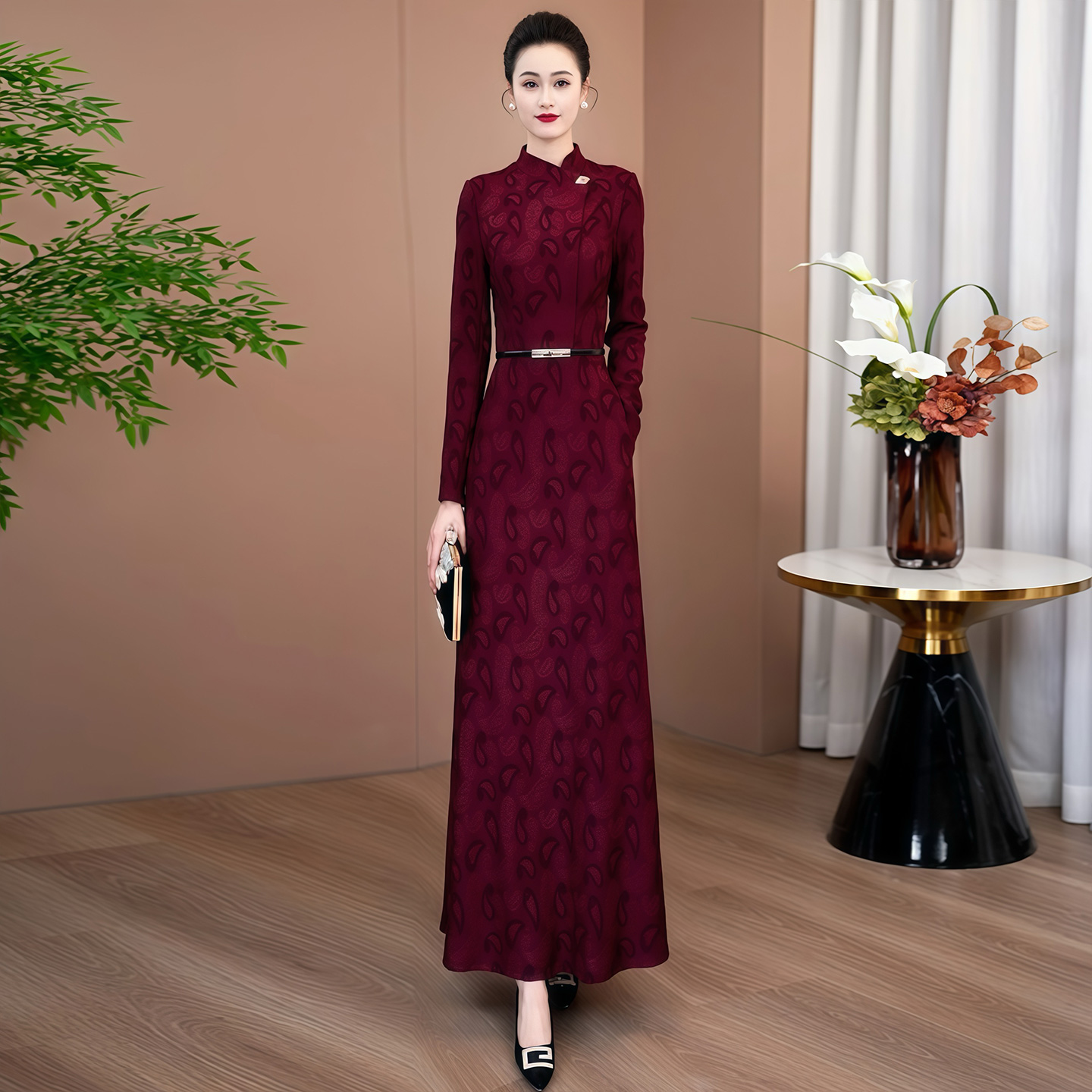 拉佰缇显瘦气质加绒加厚裙