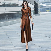 棕色长款 风衣女款 2025春秋英伦风双排扣气质长过膝到脚踝大衣588