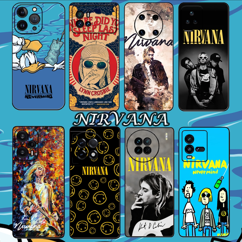 Nirvana涅槃乐队科特柯本摇滚音乐潮流复古周边手机壳适用于华为苹果OPPO小米VIVO一加荣耀IQOO浮雕支持定制