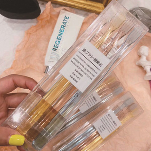 高颜值女士专用 水晶牙刷日本小头软毛牙刷4支装 无印同款 透明日式