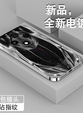 黑色跑车适用oppoa3手机壳A1男A2pro新款a11x全包5g电镀银A1X保护套活力版防摔A2M潮牌高级感硅胶炫酷软外壳