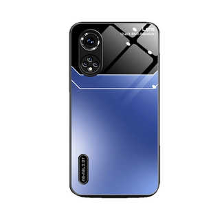 适用于拼色渐变适用华为荣耀50手机壳honor 50pro新款50se钢化玻璃华为50男潮por保护套全包防摔高级硅胶壳