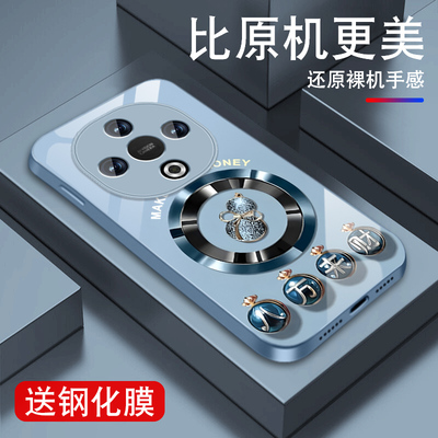 适用vivoy300pro手机壳y300葫芦来财Y300PRO+金属漆玻璃y300i保护套vivi男女新款高级感viv0小众全包防摔外壳