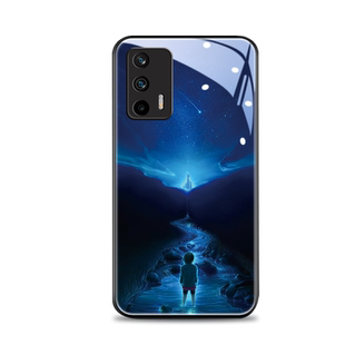 蓝色星空适用于oppo真我gt手机壳新款realmegtneo镜面玻璃gtneo2潮t防Neo3摔gt2牌pro闪速简约大师探索版套