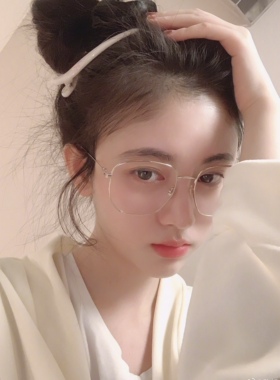 2025新款明星鞠婧祎同款金丝眼镜框复古大框圆脸防蓝光近视眼镜女