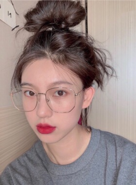 新款倪妮杨超越同款眼镜框复古大框素颜圆脸显脸小金边平光镜