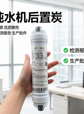 净水器纯水机三溢水高碘值后置椰壳活性炭口感因子小T33滤芯韩式