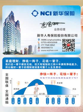 普惠银行贷款信用卡保险人寿金融投资理财防水PVC透明塑料包邮名片设计制作印刷订做SL60097