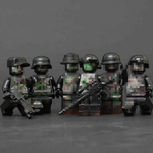 生化危机积木人仔士兵丧尸军事基地辐射区场景僵尸万圣节适用乐高