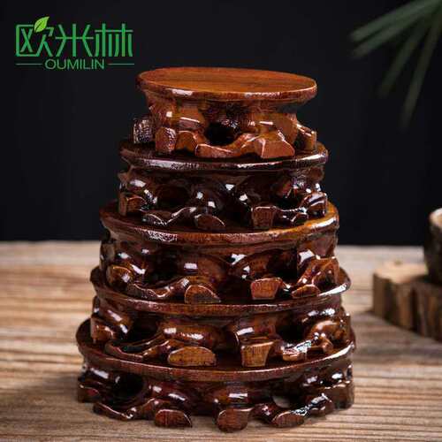 W）ta81奇石底座小石头底座实木可挖槽摆件茶壶底托木托木底座